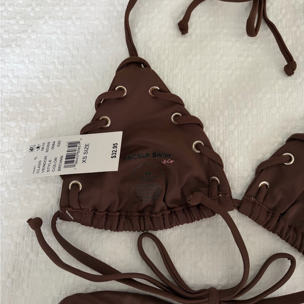 PacSun Chocolate Ruffle Bikini Set - Picture 4 of 5